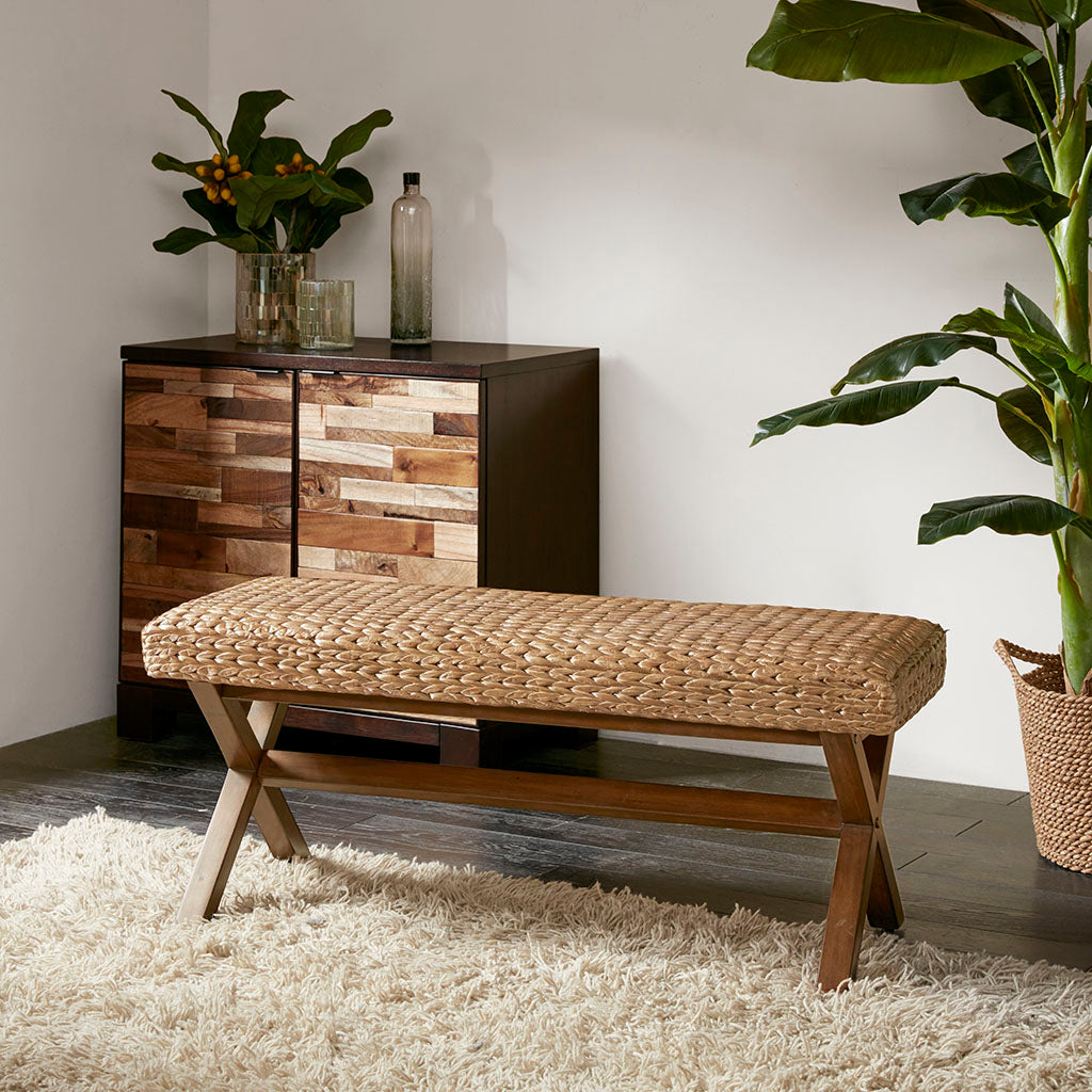Woven Water Hyacinth Bench