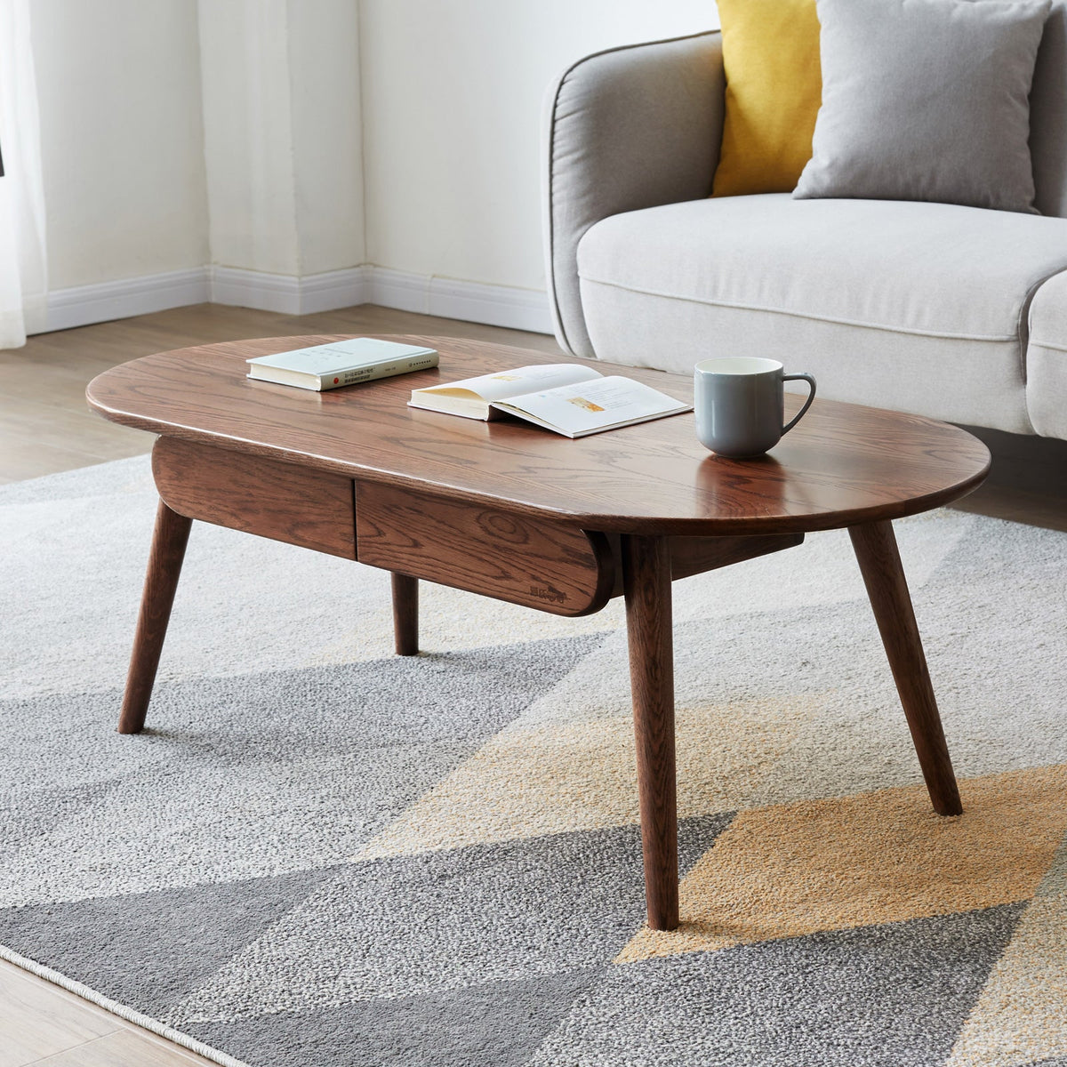 Capsule Centre Table - Solid Wood Coffee Table with Drawers