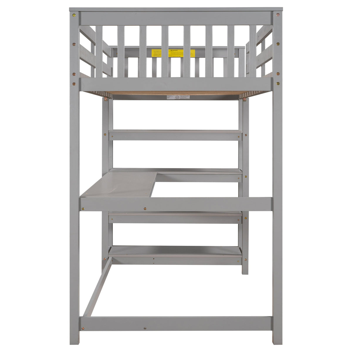 Twin Size Loft Bed with Storage Shelves