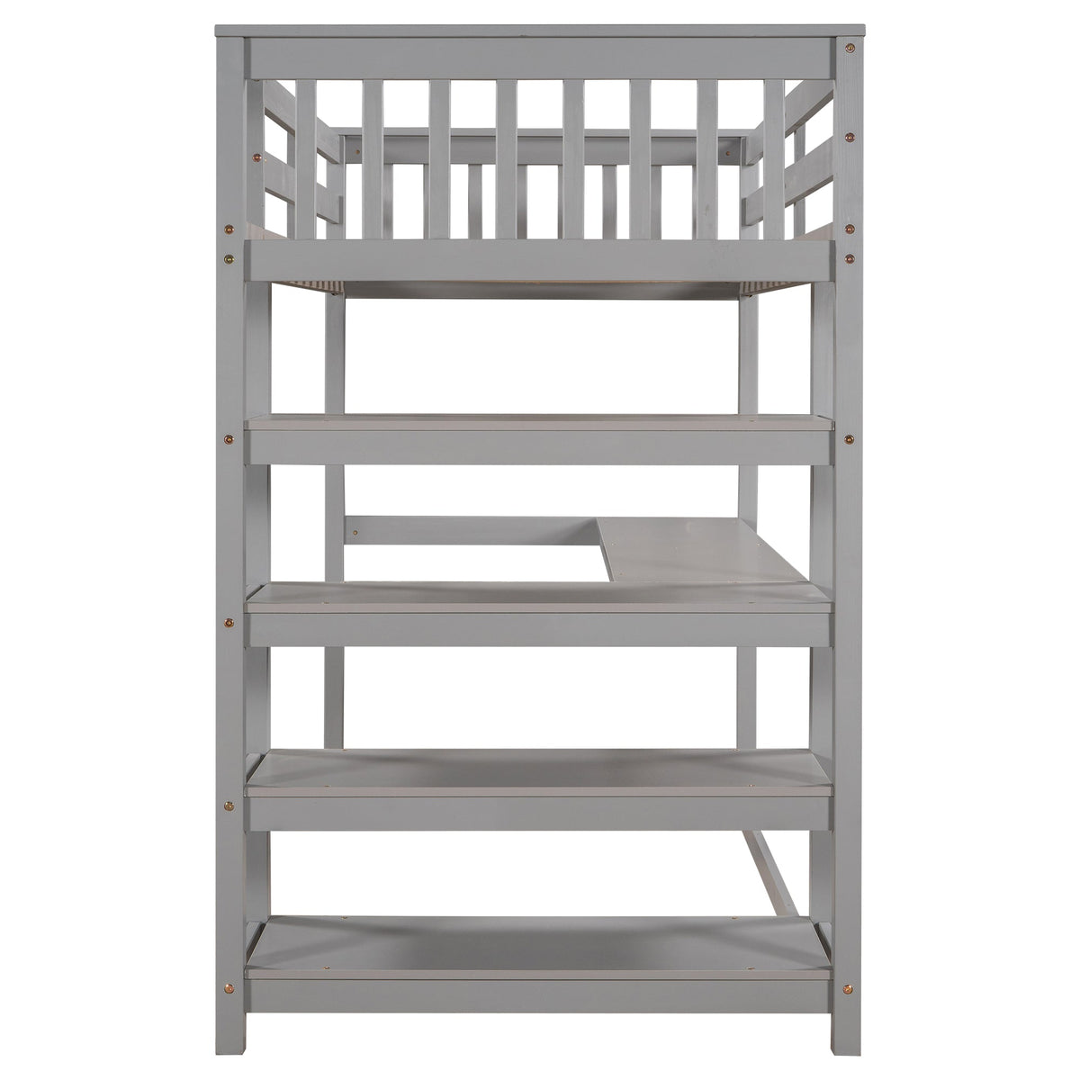 Twin Size Loft Bed with Storage Shelves