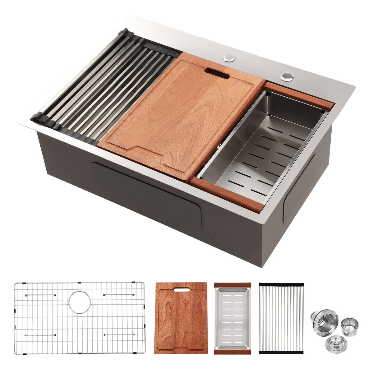 30 Drop Kitchen Sink - 30 x 22 x 10 Inch Kitchen Sink Drop-in Topmount Single Bowl