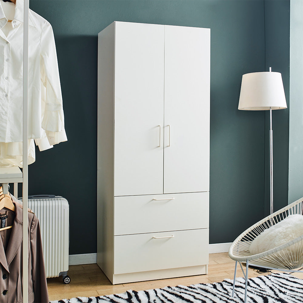 Emma Two-Door Wood Closet with Two Drawers