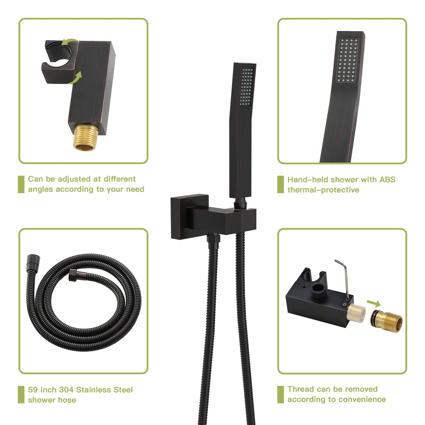 Dual Shower Head - 16 Inch Ceiling Mount Square Shower System