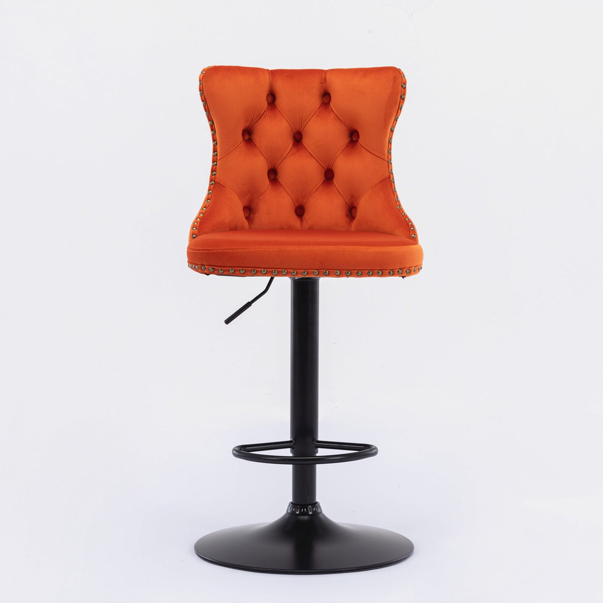 Swivel Velvet Barstools - Adjustable Height for Home Pub and Kitchen