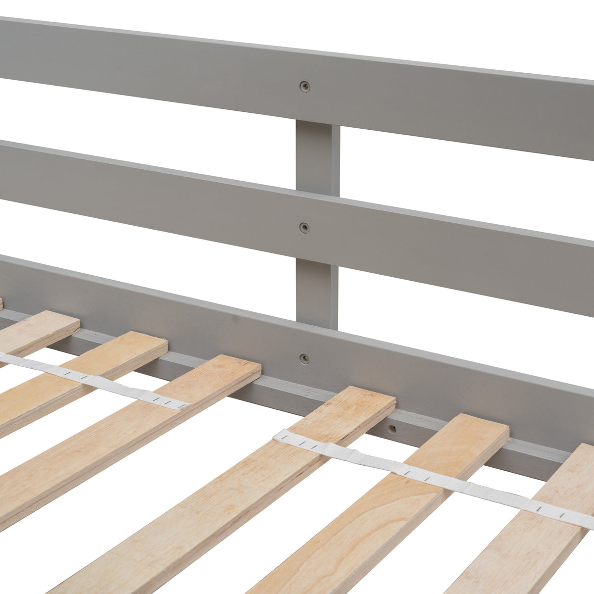 Twin Over Twin House Bunk Bed with Roof and Guardrails