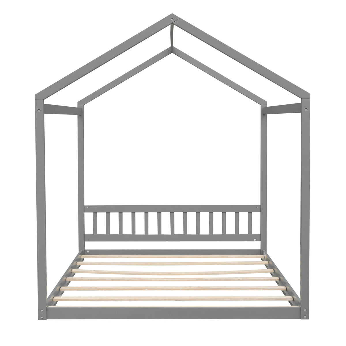 Queen Size Wooden House Bed with Headboard