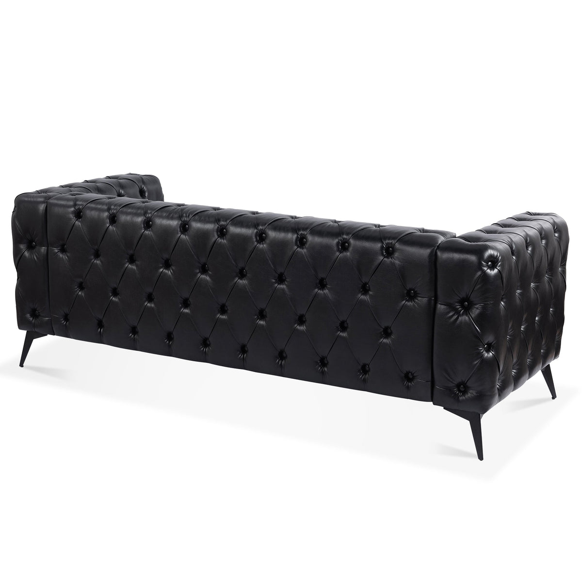 84.06 Inch Width Traditional Square Arm Removable Cushion 3 Seater Sofa