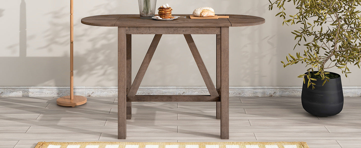 TOPMAX 3-Piece Wood Counter Height Drop Leaf Dining Table Set
