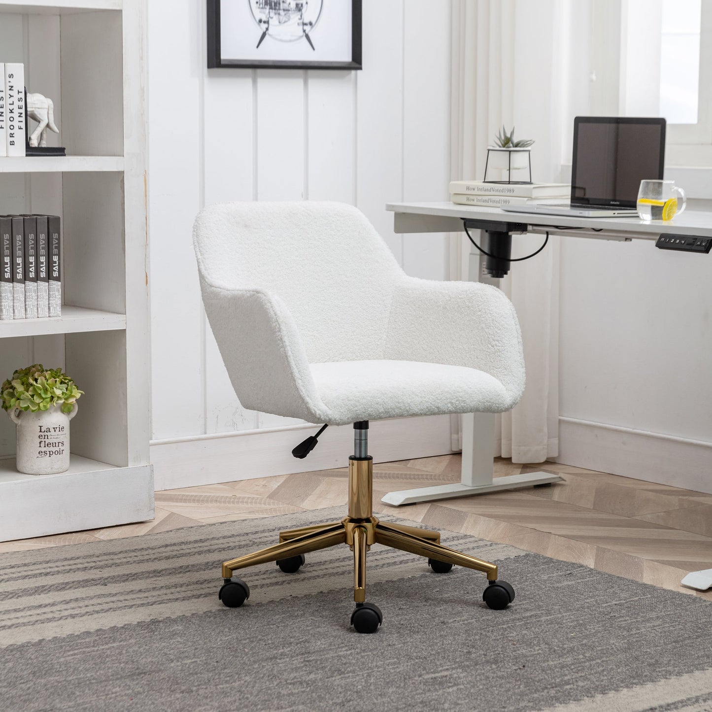 Modern Teddy Fabric Adjustable Height Office Chair