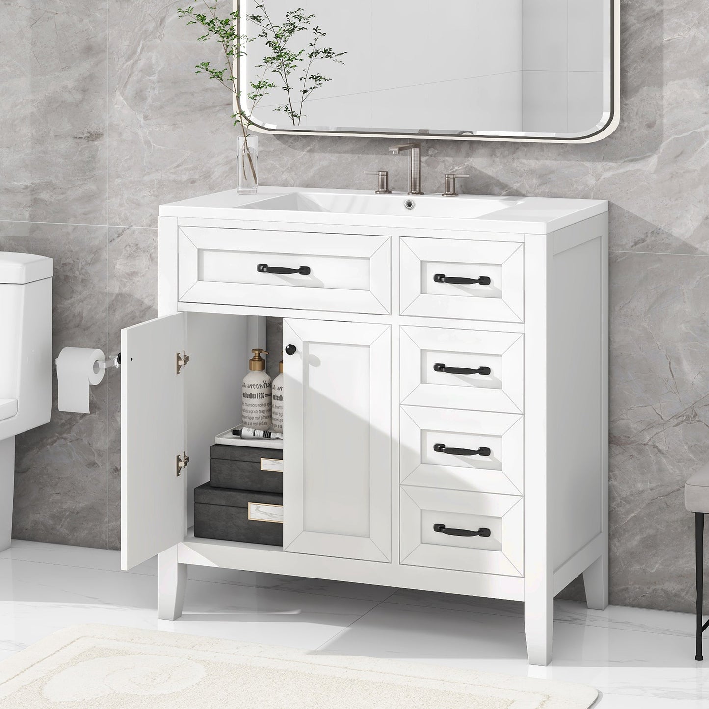 36" Bathroom Vanity with Sink Combo