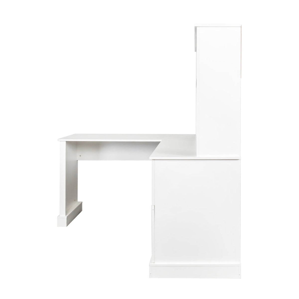 Home Office Computer Desk with Hutch, Antiqued White