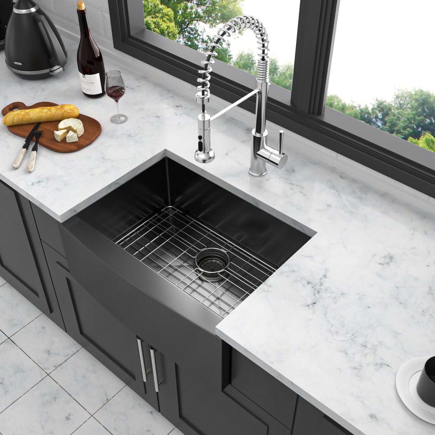 24" x 21" x 10" Gunmetal Kitchen Sink