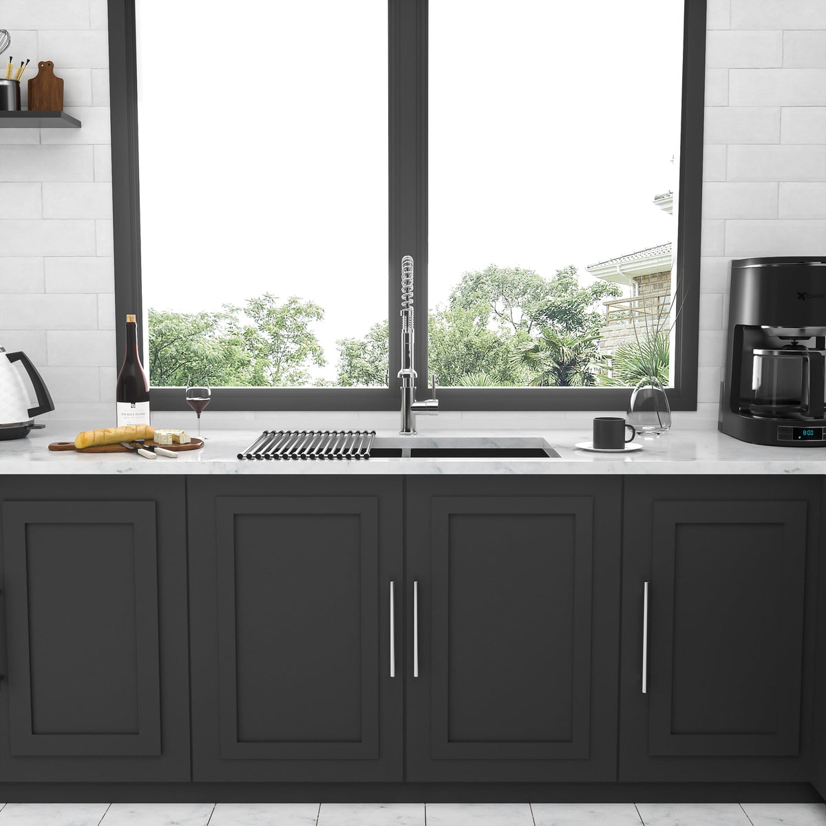 Double Bowl Undermount Sink - 33"x19"x10" Gunmetal