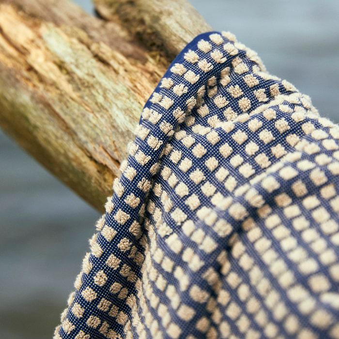 JUNA Check Hand Towel, Dark Blue