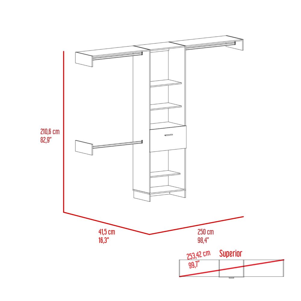 1-Drawer 4-Shelf Closet System Wenge