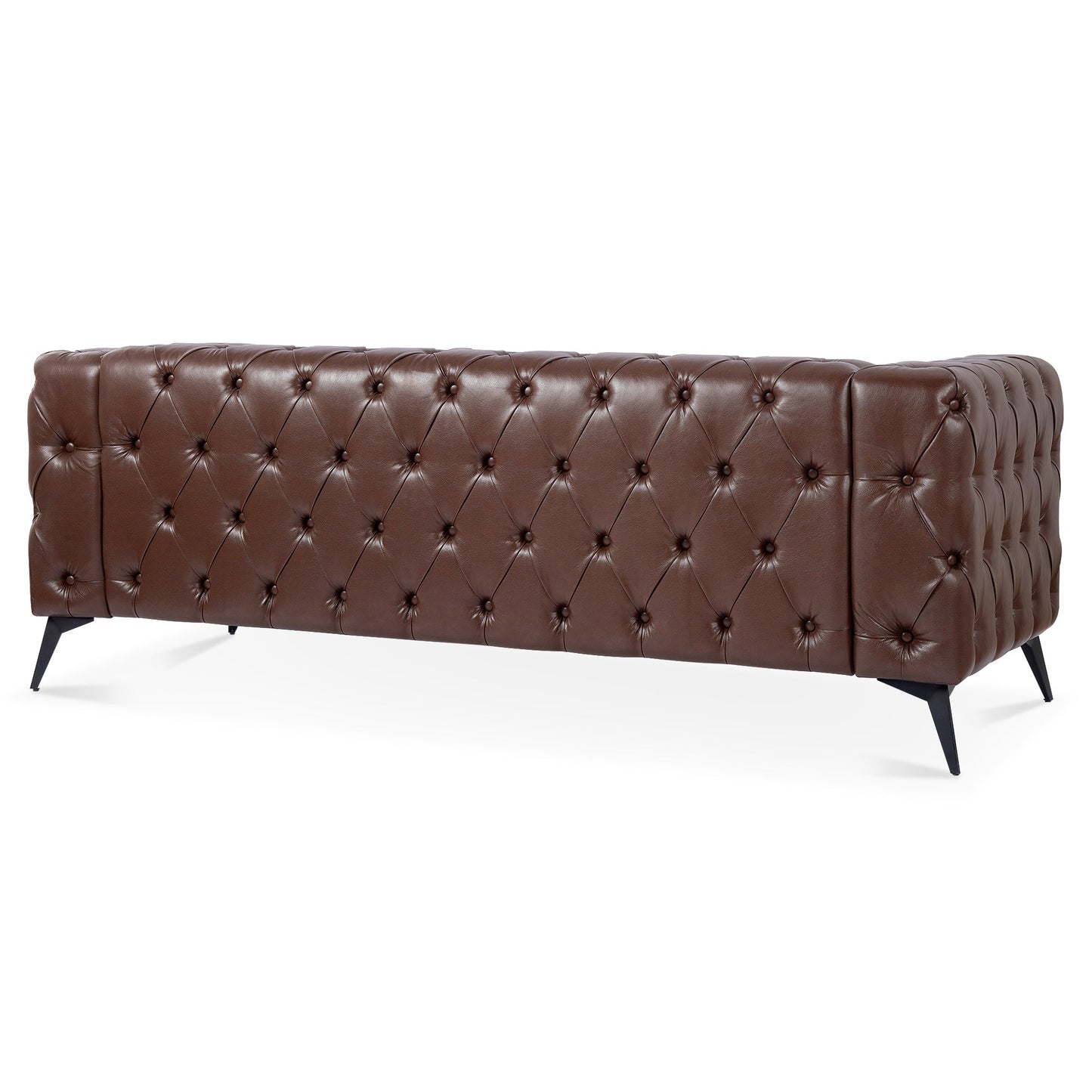 84.06 Inch Width Traditional Square Arm 3 Seater Sofa
