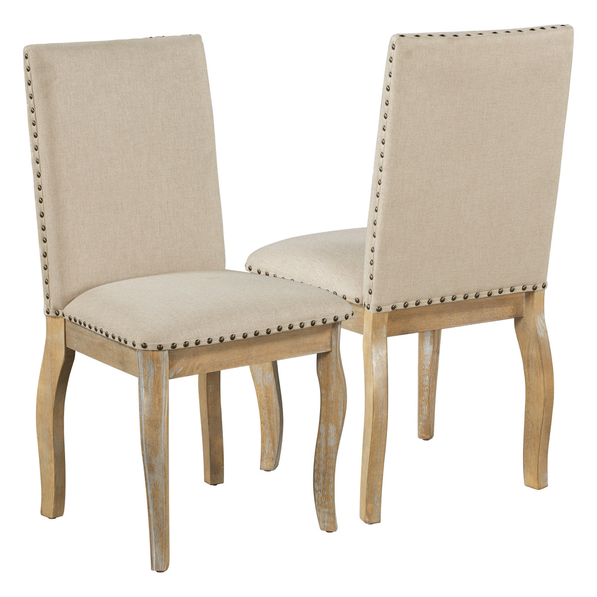 TREXM Set of 2 Upholstered Dining Chairs