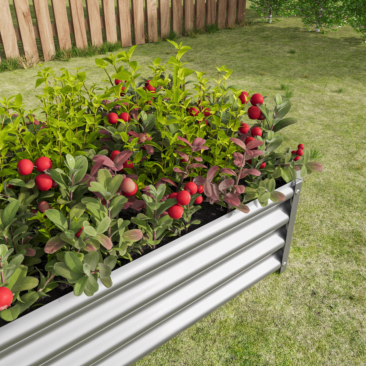 Metal Raised Garden Bed, Rectangle Raised Planter 4×2×1ft