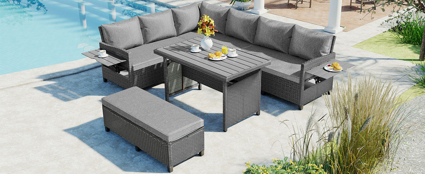 TOMAX 5-Piece Outdoor Patio Rattan Sofa Set