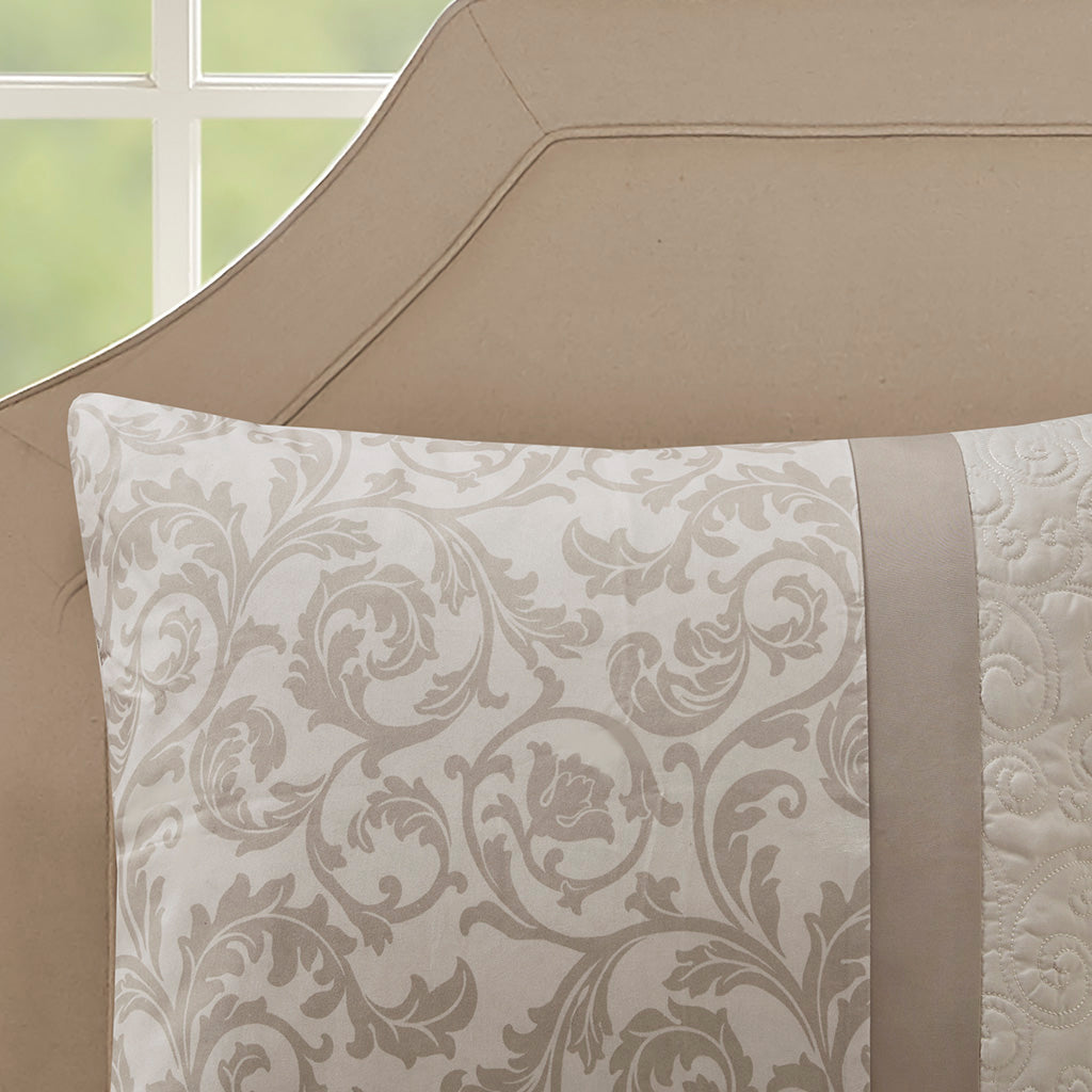 Embroidered 8 Piece Comforter Set - Neutral Queen