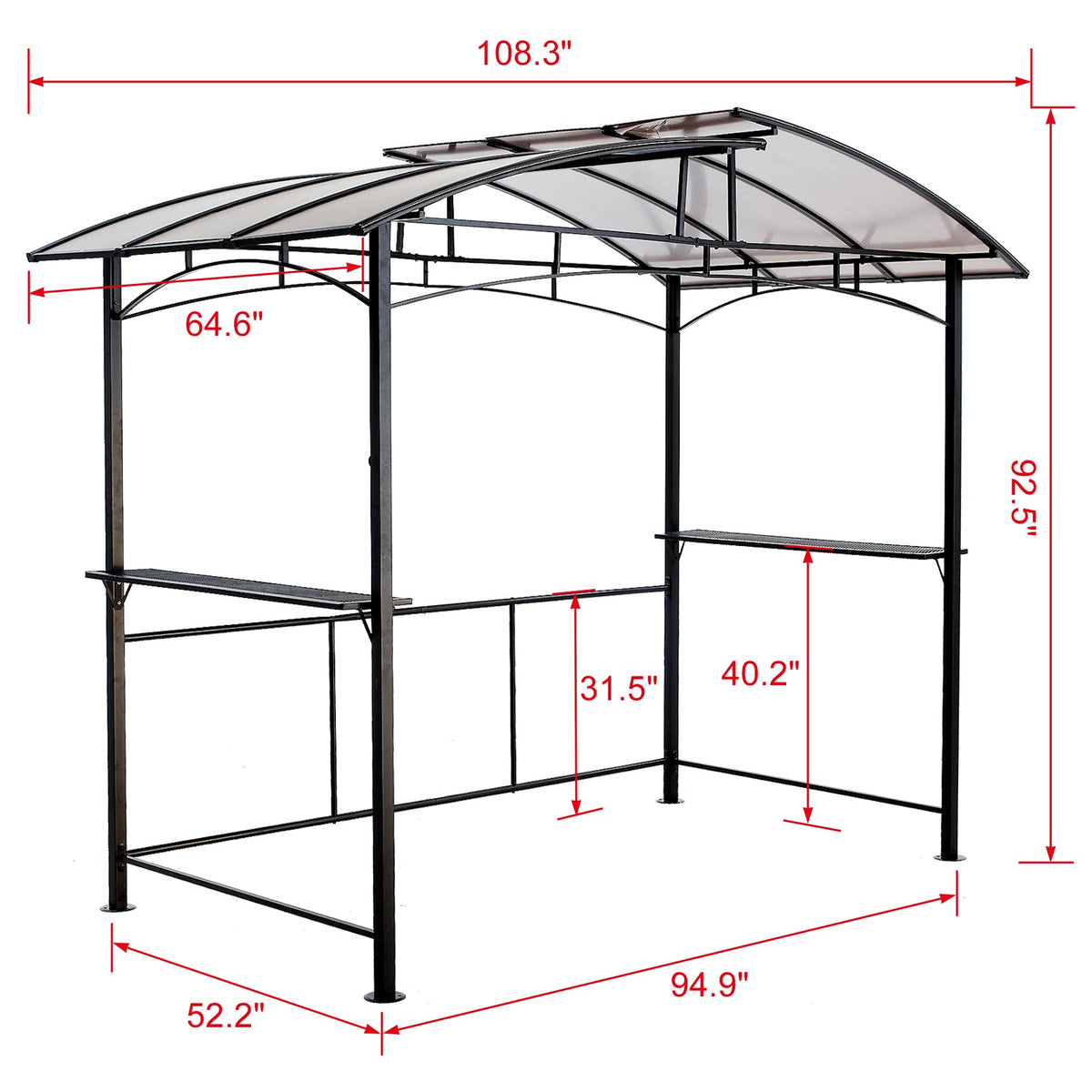 Grill Gazebo 8x5ft Outdoor Patio Canopy