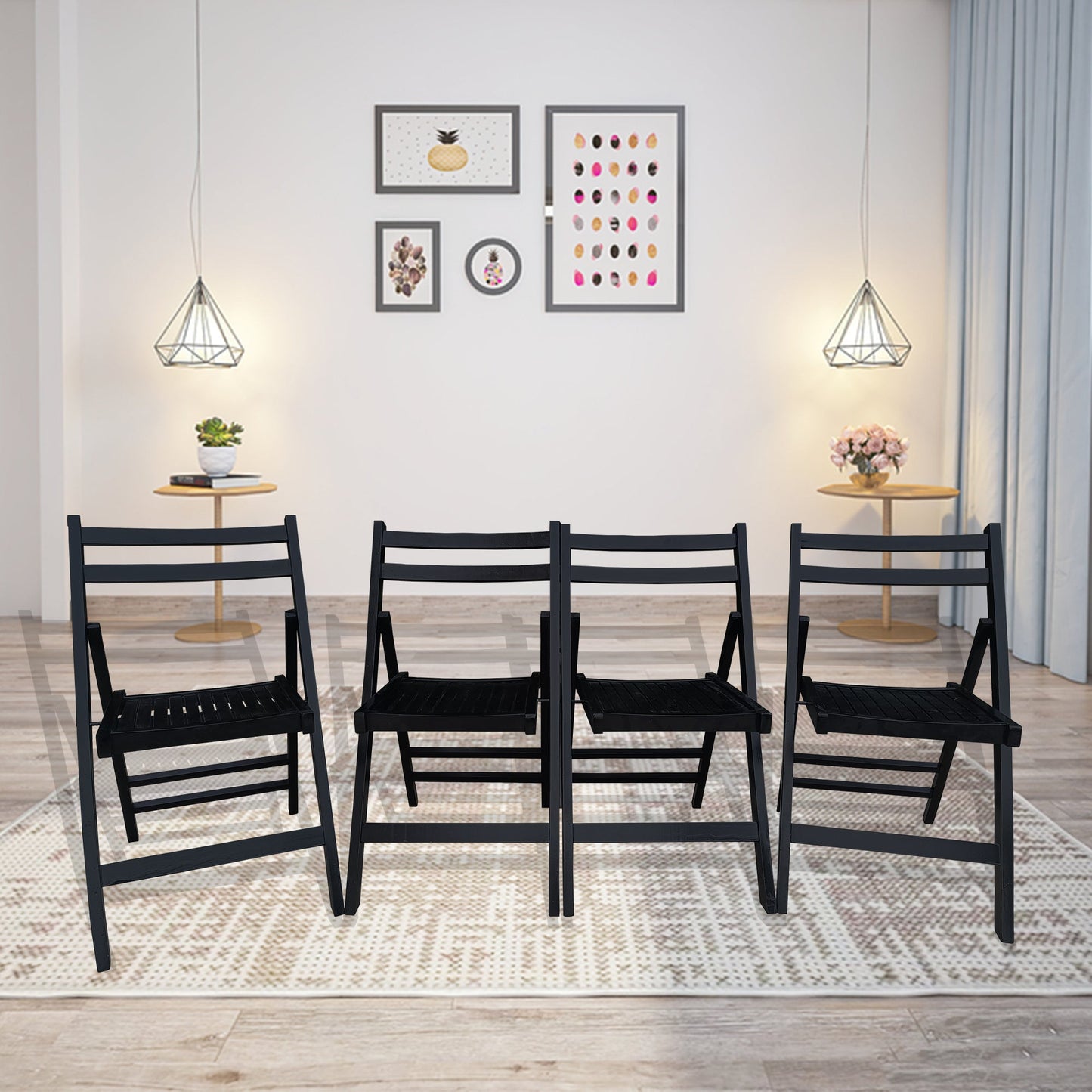Furniture Slatted Wood Folding Special Event Chair