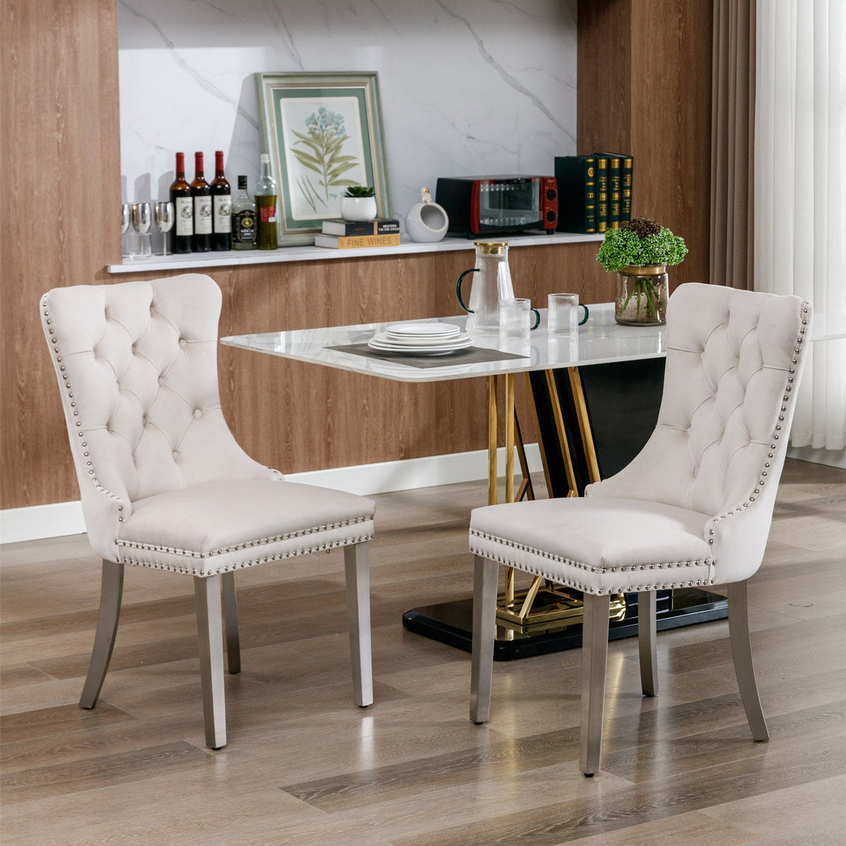 Nikki Collection Modern Velvet Upholstered Dining Chair