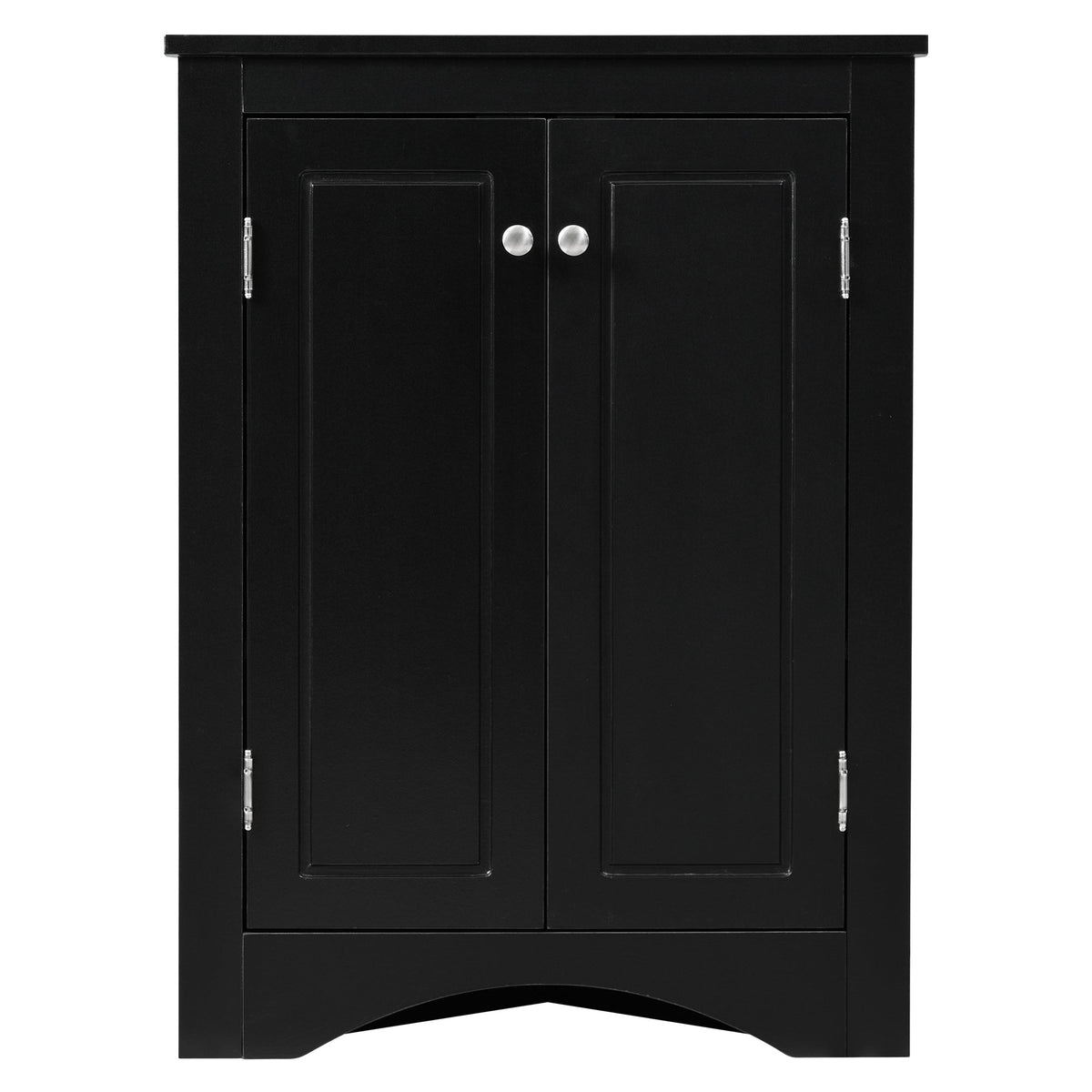 Black Triangle Bathroom Storage Cabinet with Adjustable Shelves