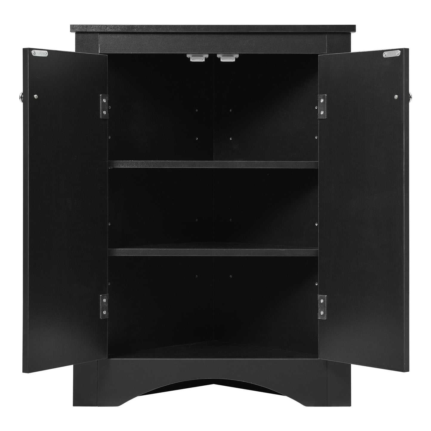 Black Triangle Bathroom Storage Cabinet with Adjustable Shelves