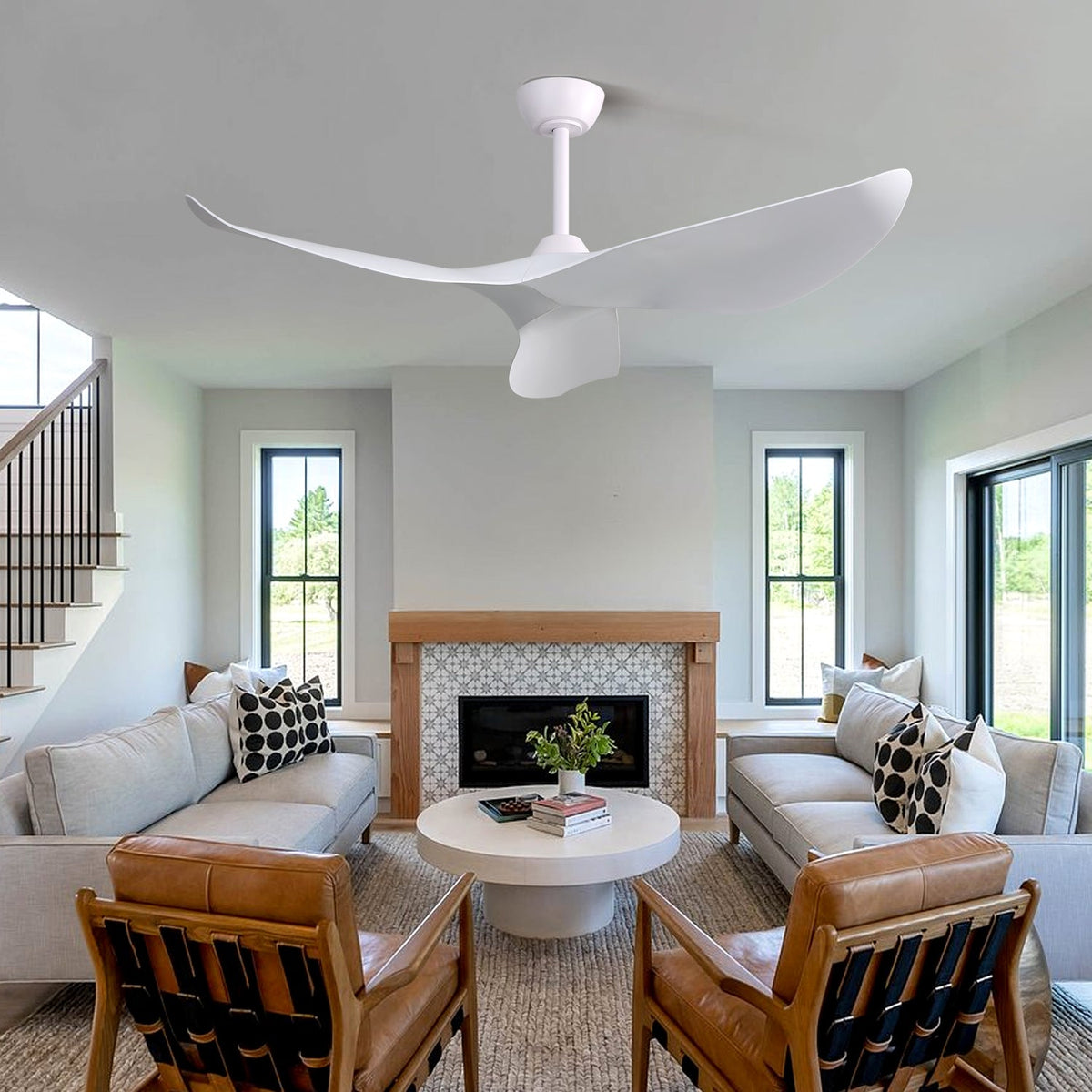 52 Inch Indoor Ceiling Fan With 6 Speed Remote