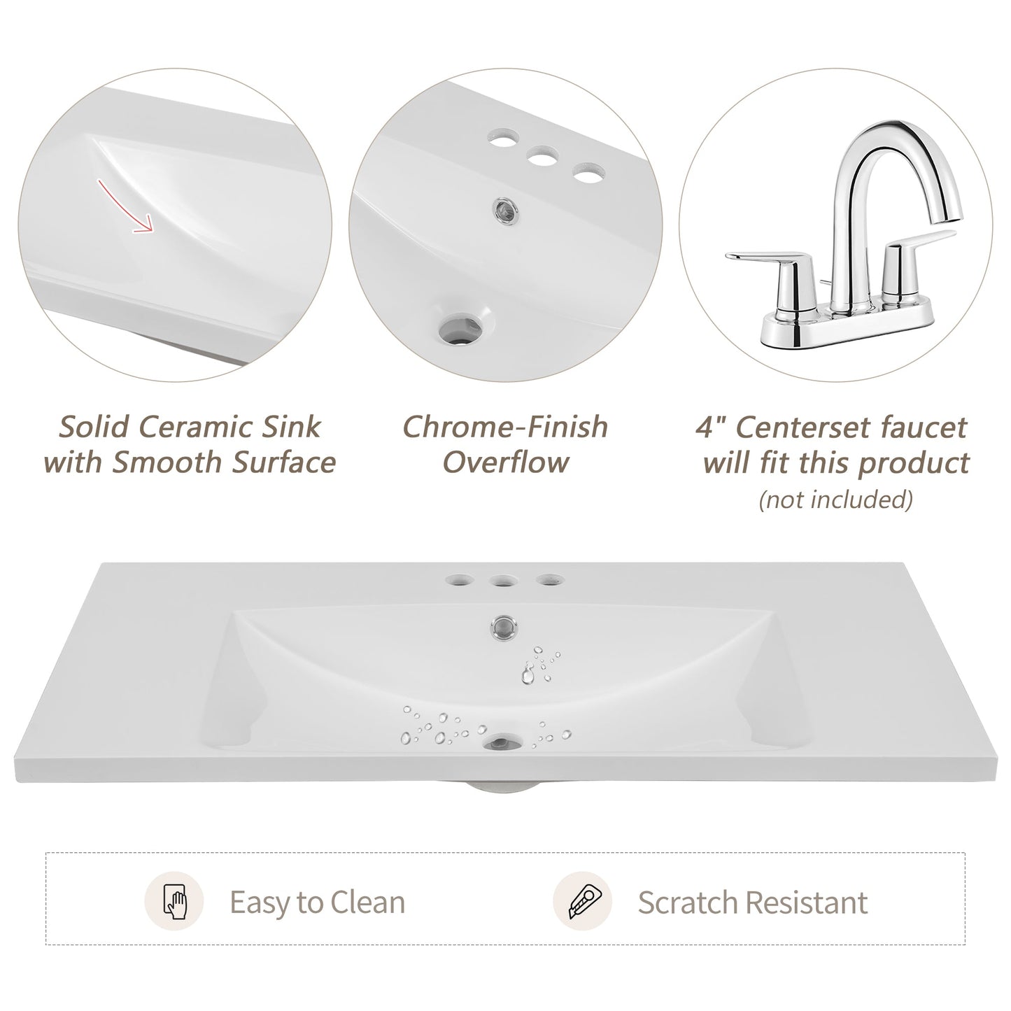 36" Bathroom Vanity with Sink Combo