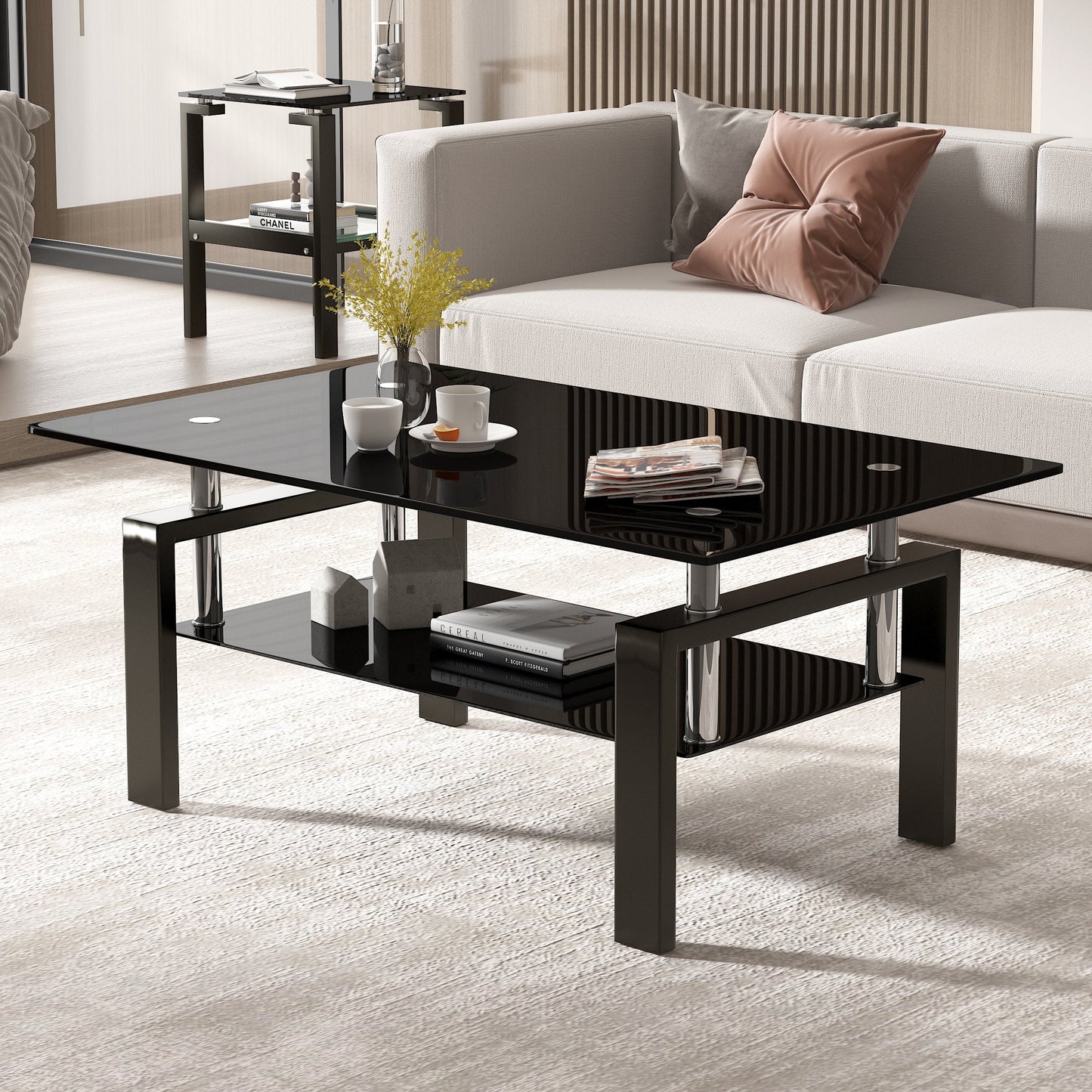 Tempered Black Glass Coffee Table