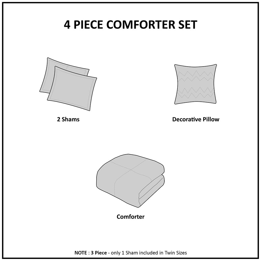 Full/Queen Velvet Comforter Set with Throw Pillow