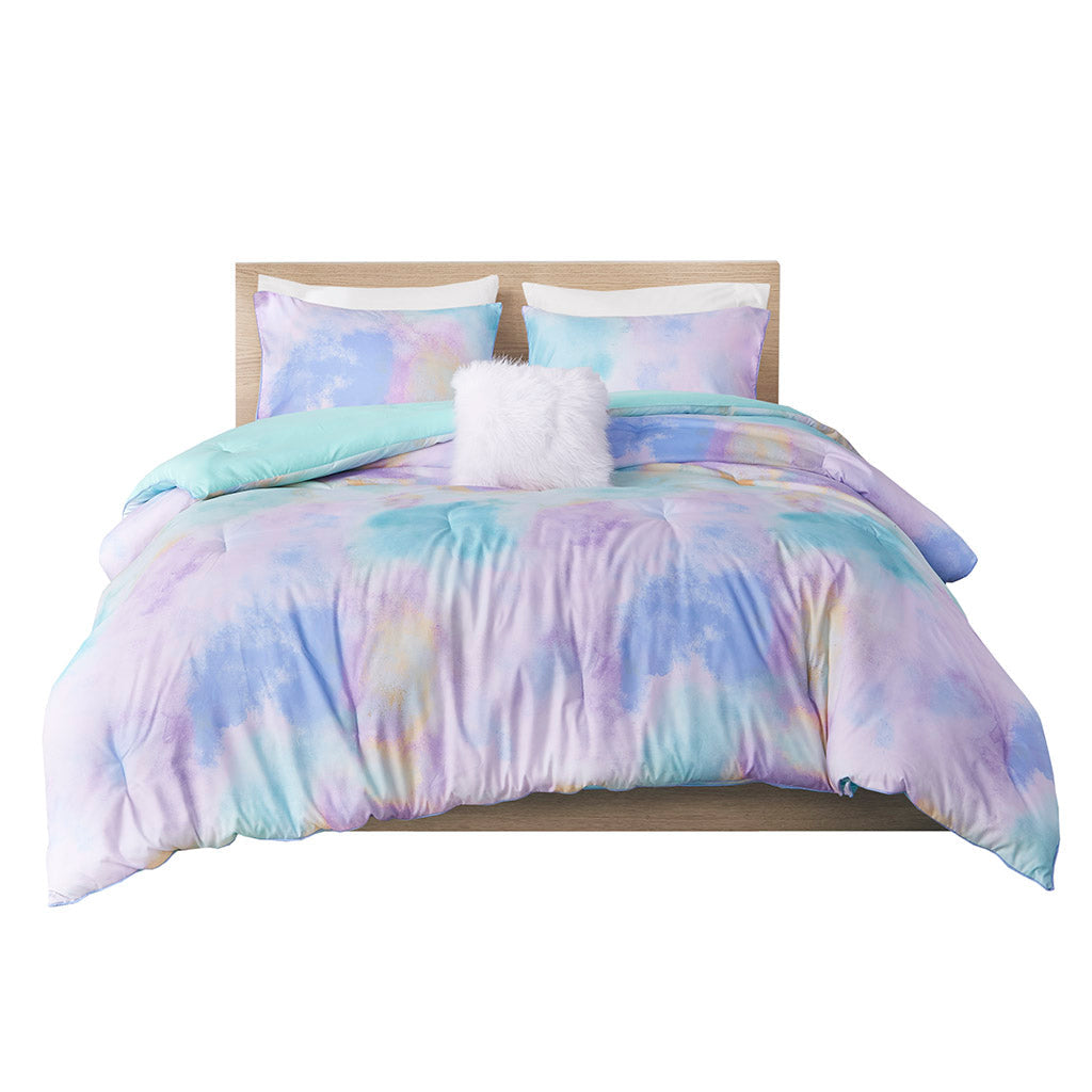 Twin/Twin XL Watercolor Tie Dye Printed Comforter Set
