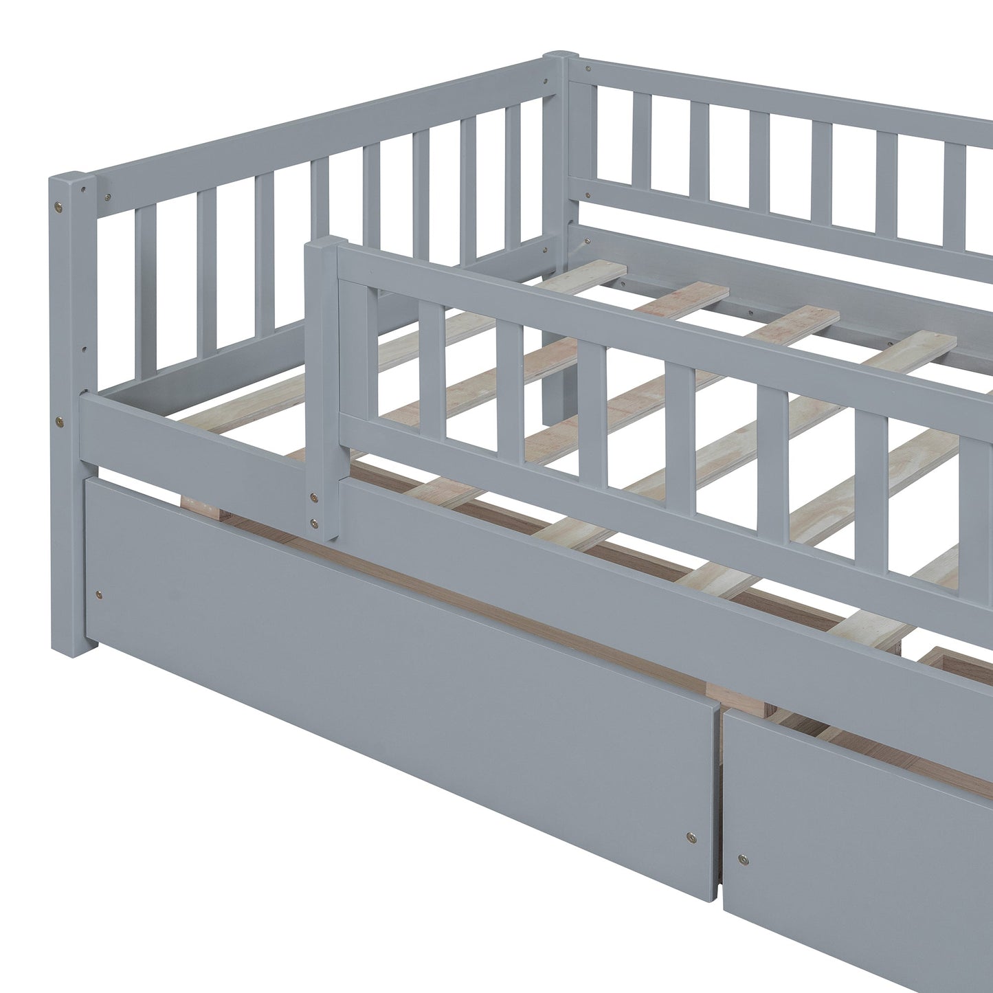Twin Size Daybed Wood Bed with Two Drawers