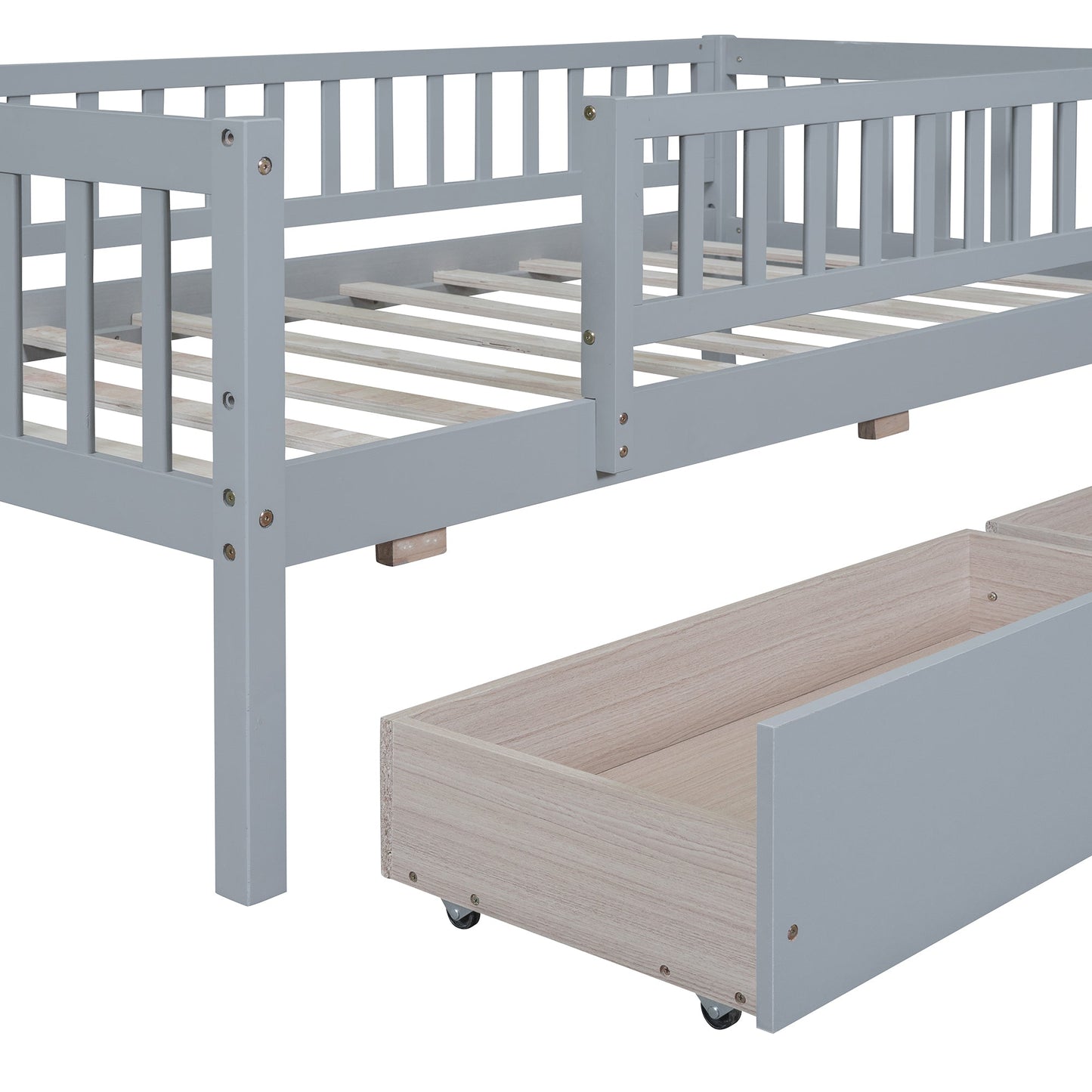 Twin Size Daybed Wood Bed with Two Drawers