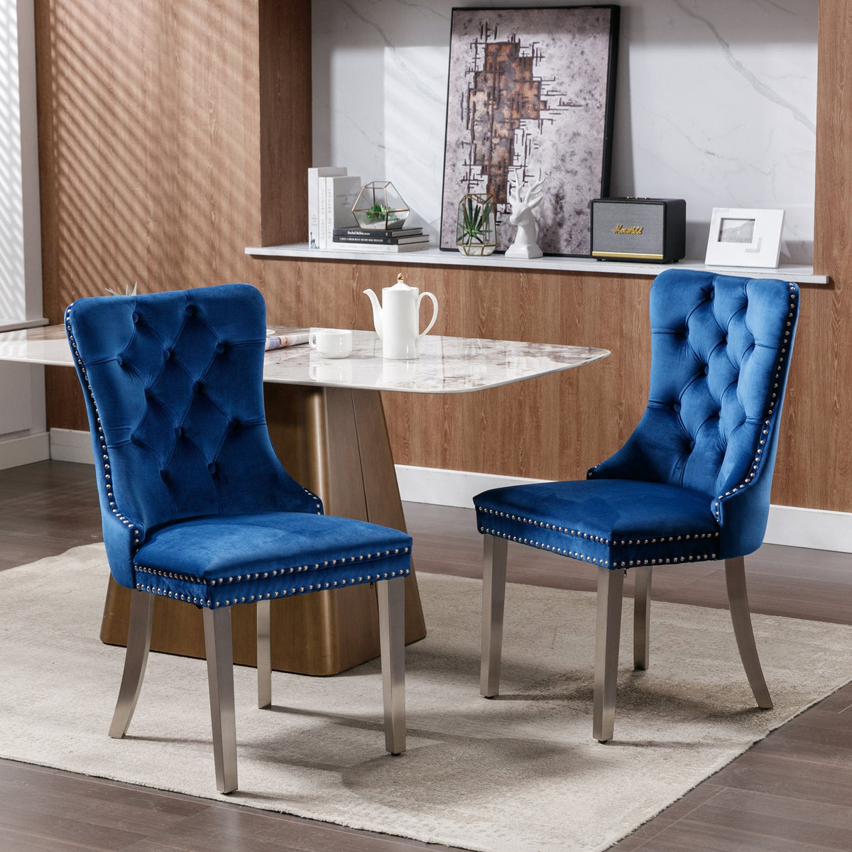 Nikki Collection Modern Velvet Upholstered Dining Chair