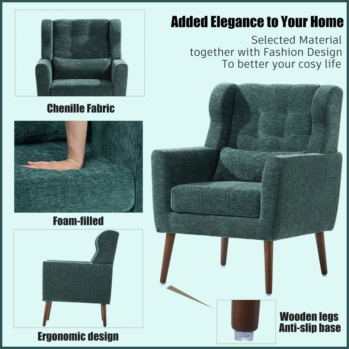Modern Chenille Accent Chair