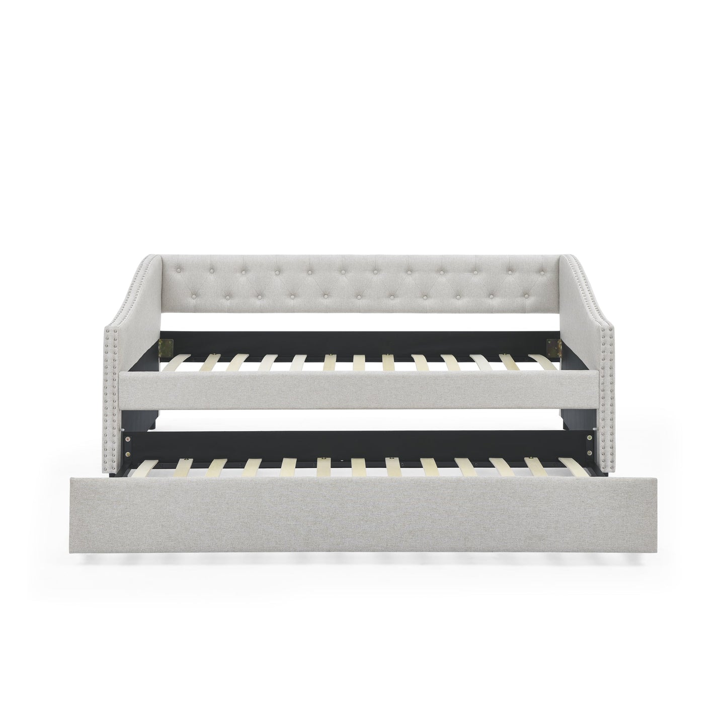 Twin Size Upholstered Daybed with Twin Size Trundle
