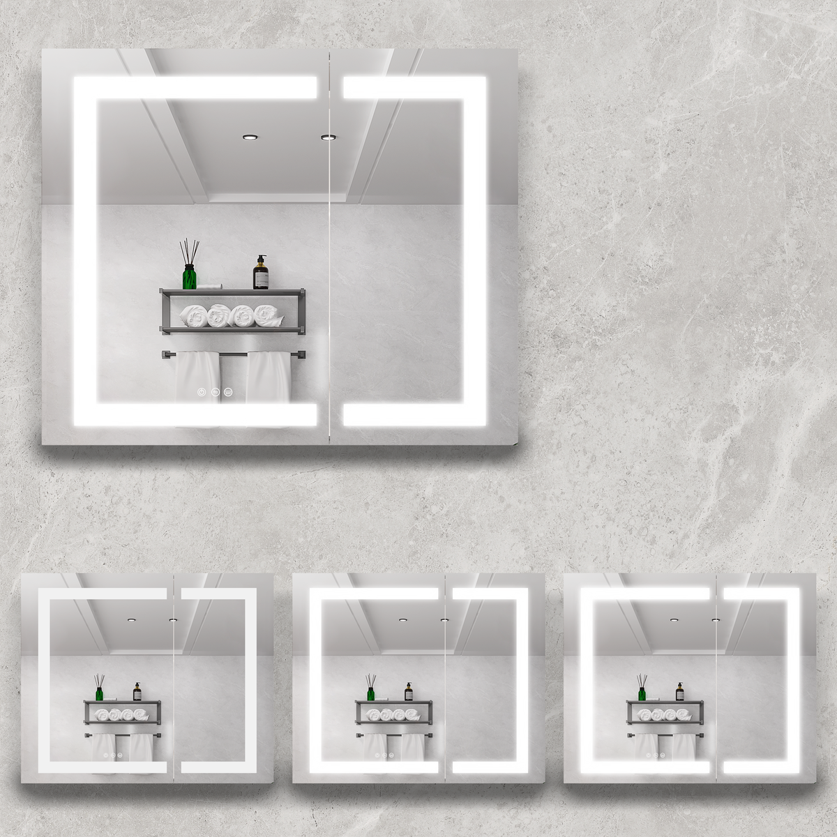 36x30 Inch Medicine Cabinet with LED Vanity Mirror