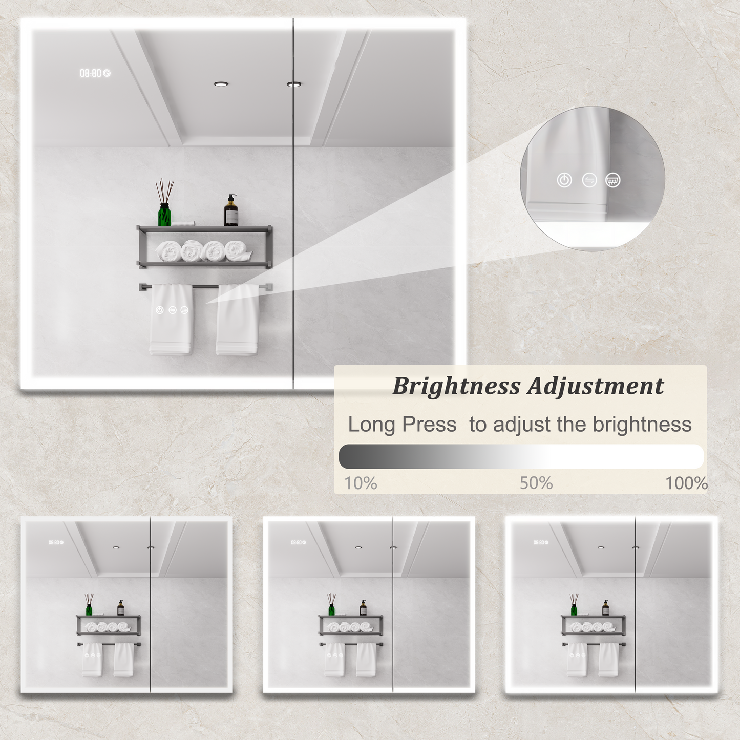 LED Bathroom Medicine Cabinet with Mirror