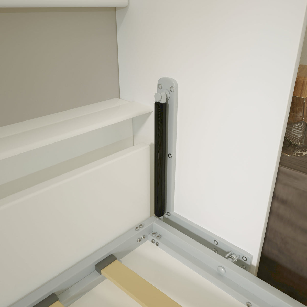 Modern Design Twin Size Horizontal Murphy Bed with Shelf Storage