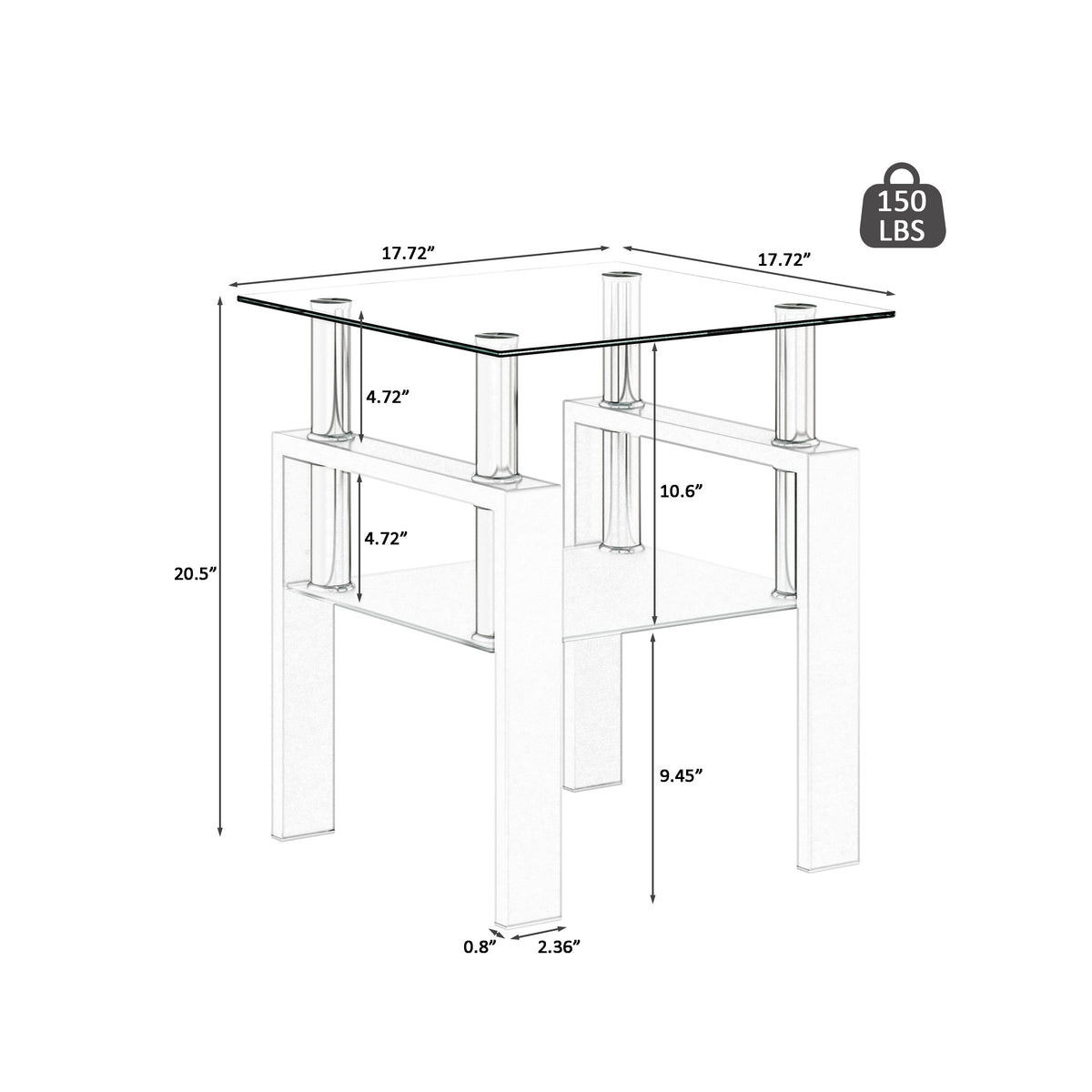 Modern Tempered Glass Coffee Table