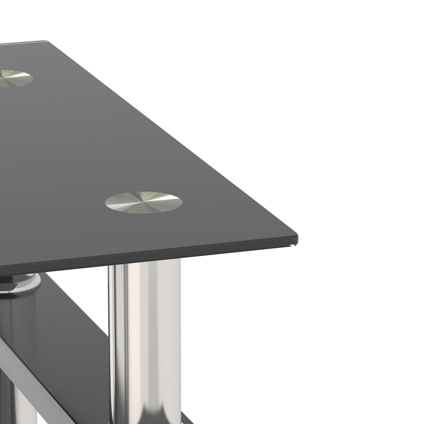 Set of 2 Modern Tempered Glass Tea Table Coffee Table End Table