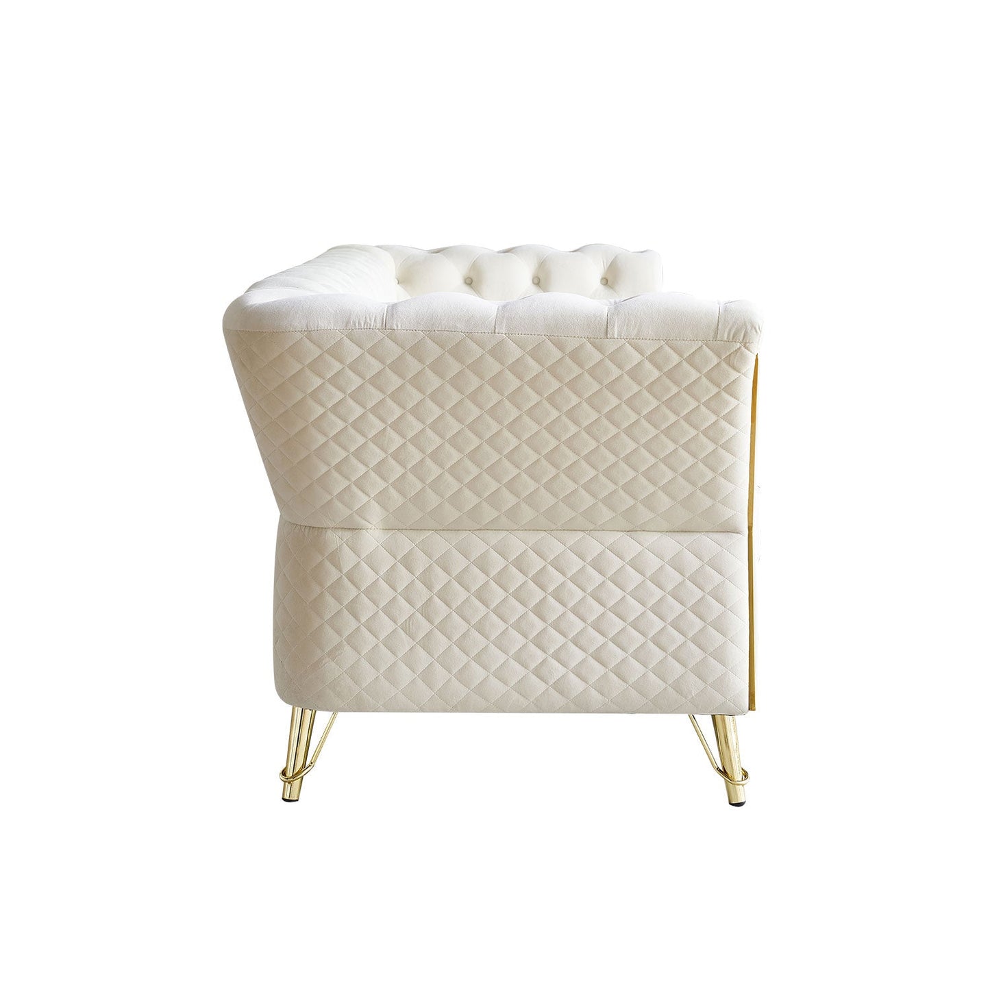 Modern Tufted Velvet Sofa 87.4 Inch for Living Room