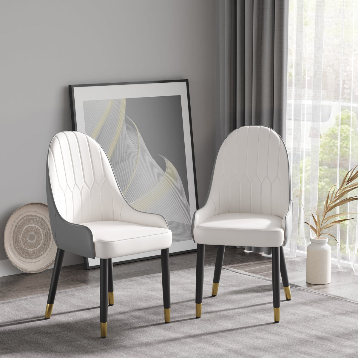 Modern PU Sponge-Filled Dining Chair Set