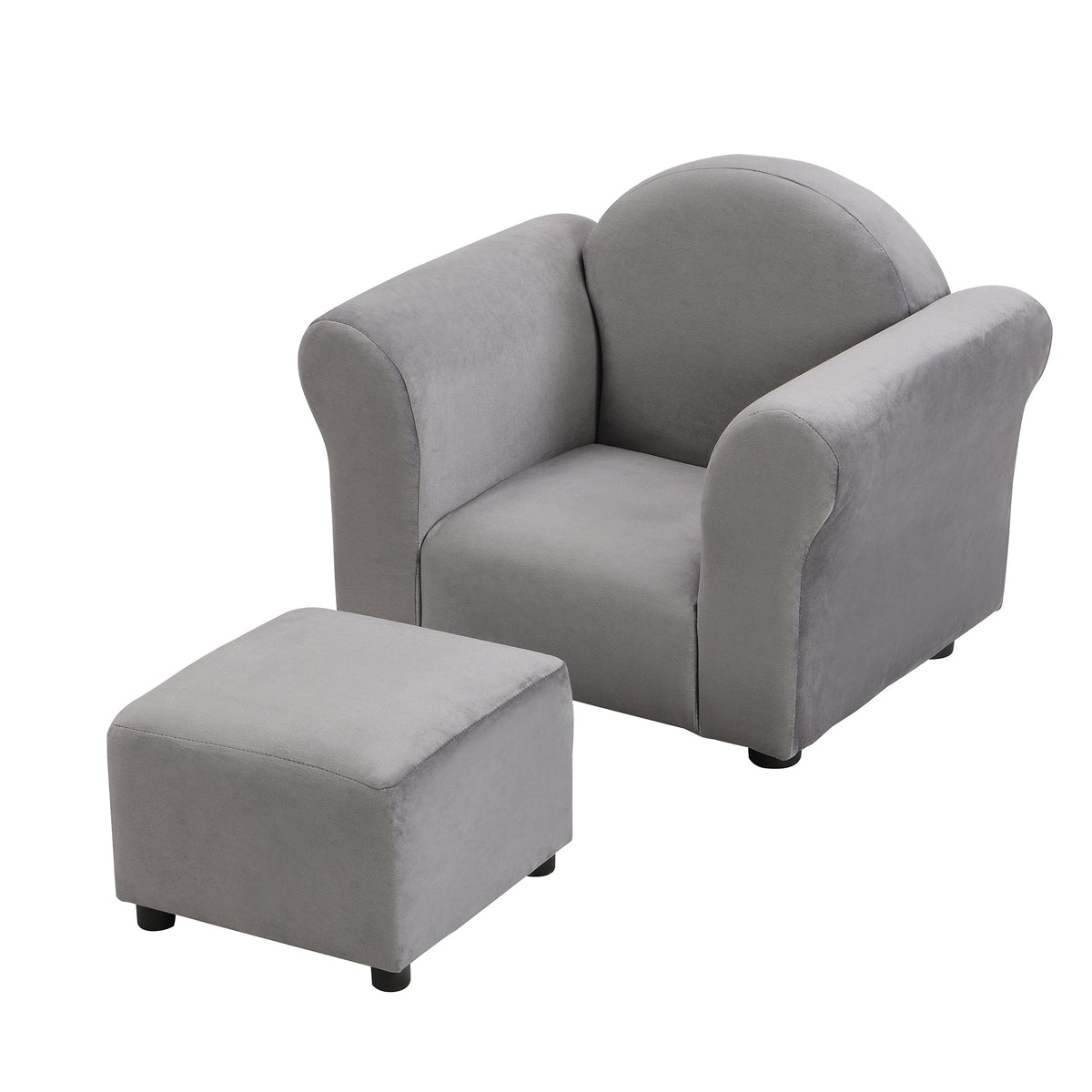 Kids Upholstered Chair with Ottoman