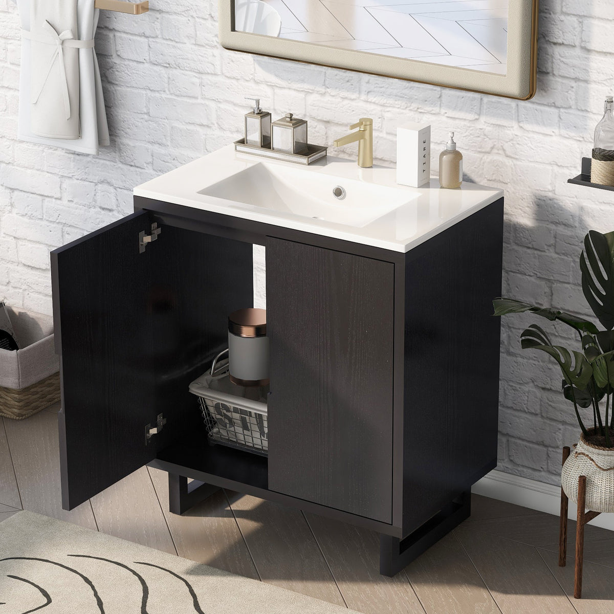 30" Bathroom Vanity Set with Sink, Combo Cabinet, Bathroom Storage Cabinet