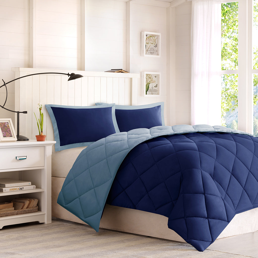 Twin/Twin XL 3M Scotchgard Diamond Quilting Reversible Down Alternative Comforter Set