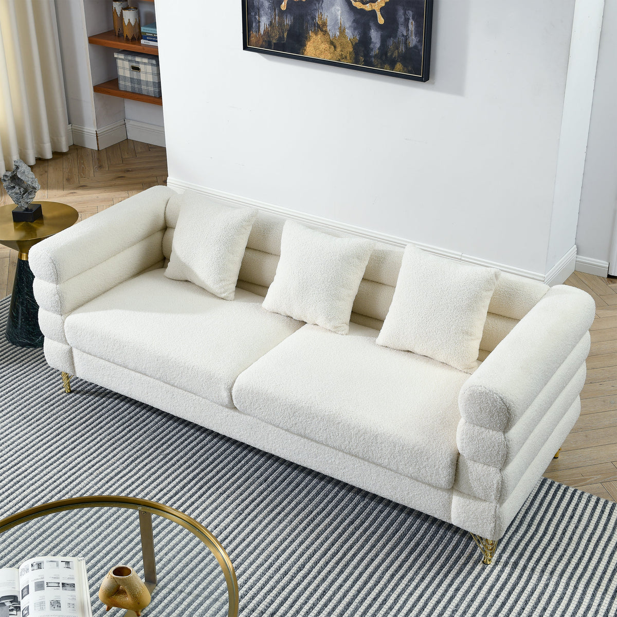 81 Inch Oversized 3 Seater Sectional Sofa